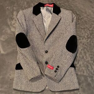 BJK Boys Size 8 Tweed Blazer Black & White Houndstooth